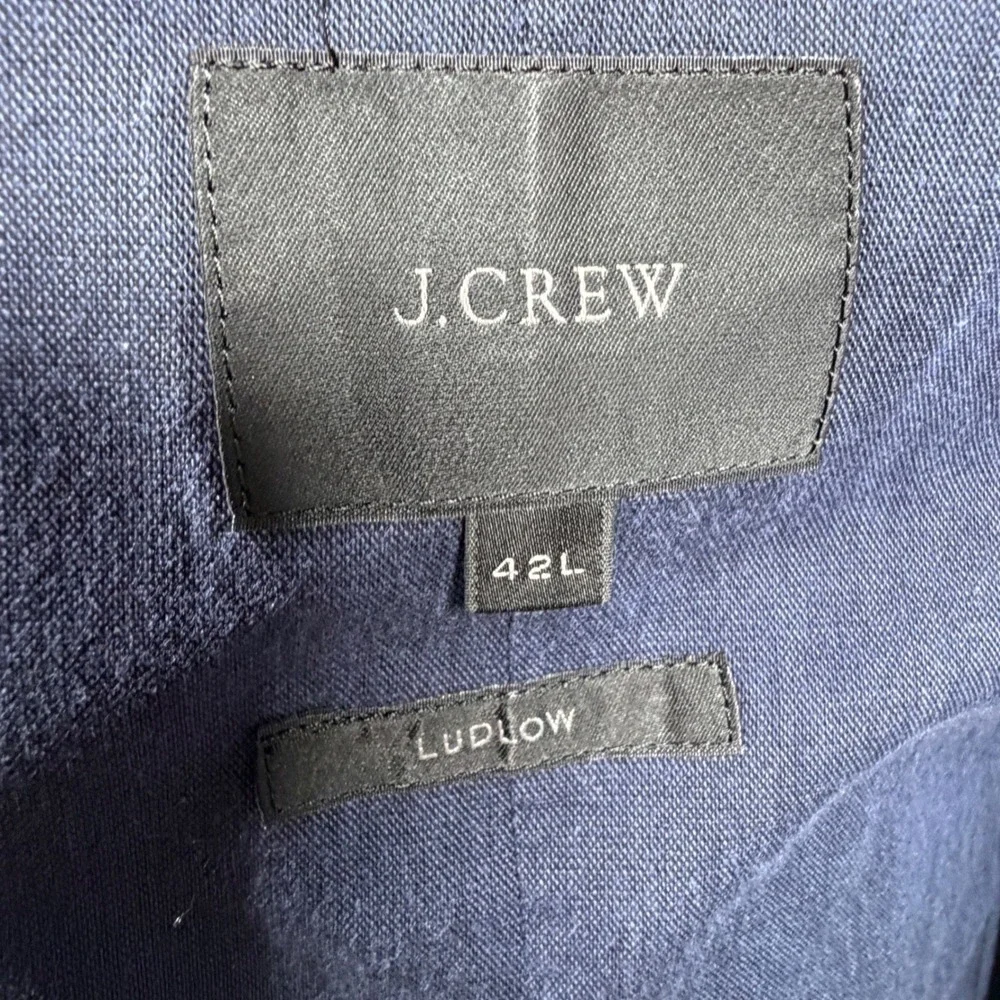 Mens J. Crew Ludlow Somelos Unstructured Stretch Cotton Blazer, Navy Blue 42L